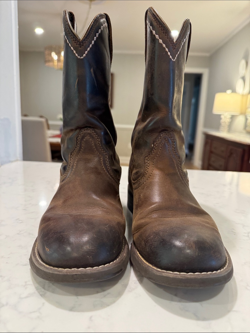 ARIAT Women’s Unbridled Roper Boots Dark Brown Leather Cowgirl Size 7.5 - Picture 4 of 15